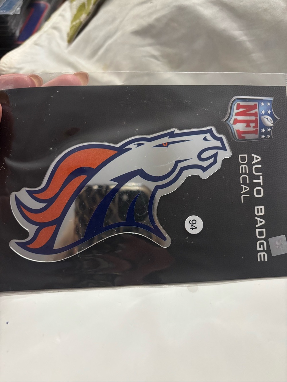 Wincraft Denver Broncos Orange & Navy Chrome Auto Badge Decal